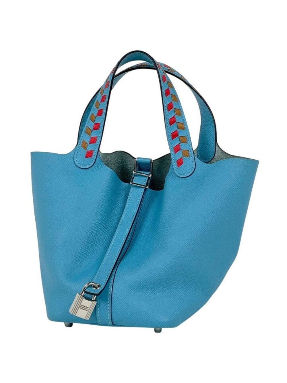 Hermes Picotin Lock PM Tresage Mini Bag Veau Epsom Blue Nord